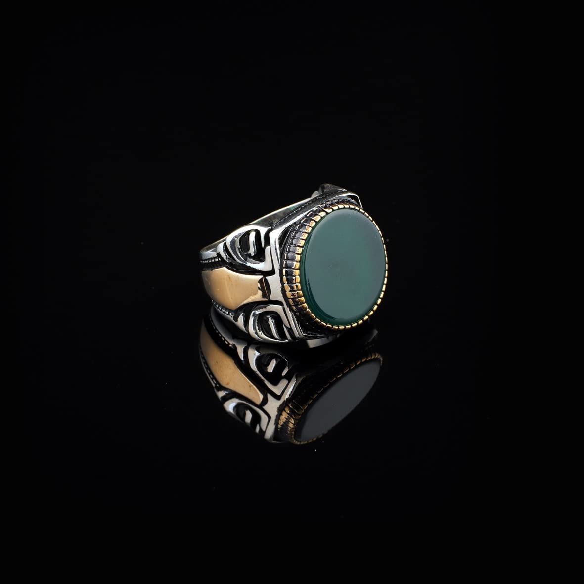 925K Sterling Silver Jade Ring