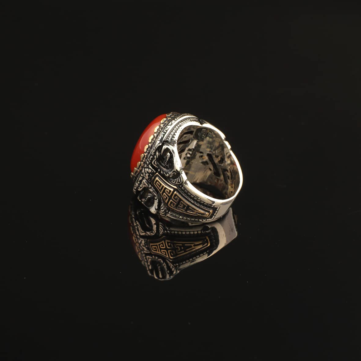Men Handmade Carnelian Stone Ring
