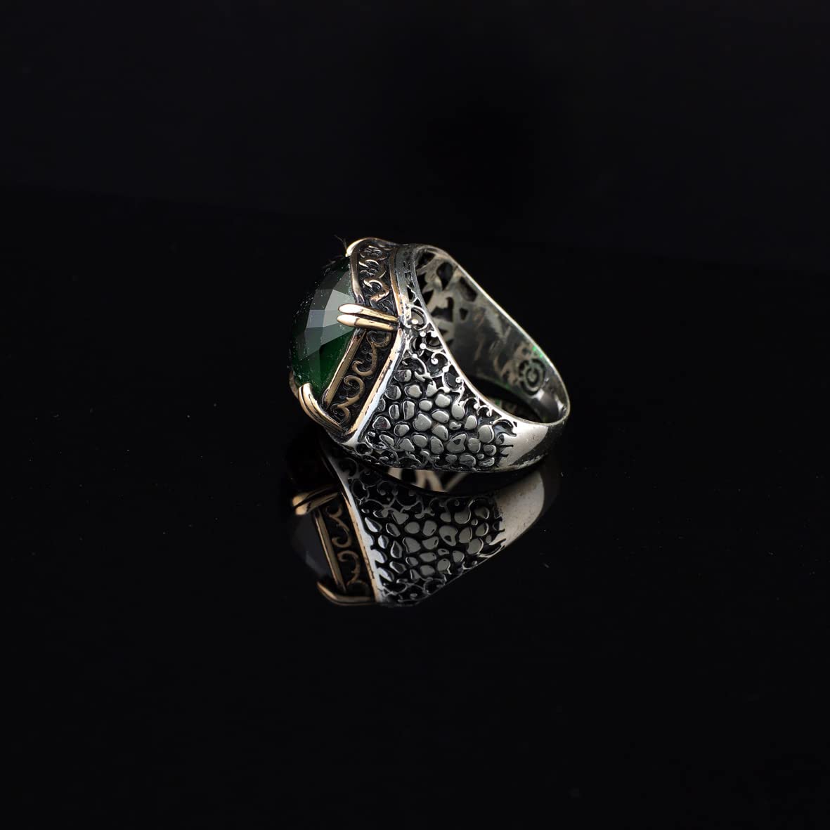 925K Sterling Silver Jade Ring