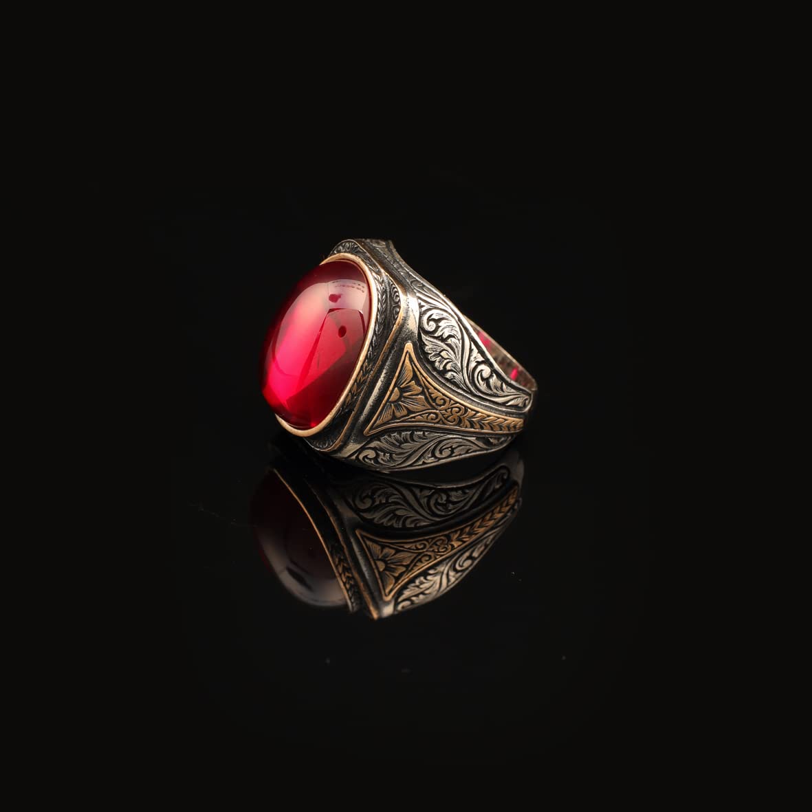 Men Handmade Carnelian Stone Ring