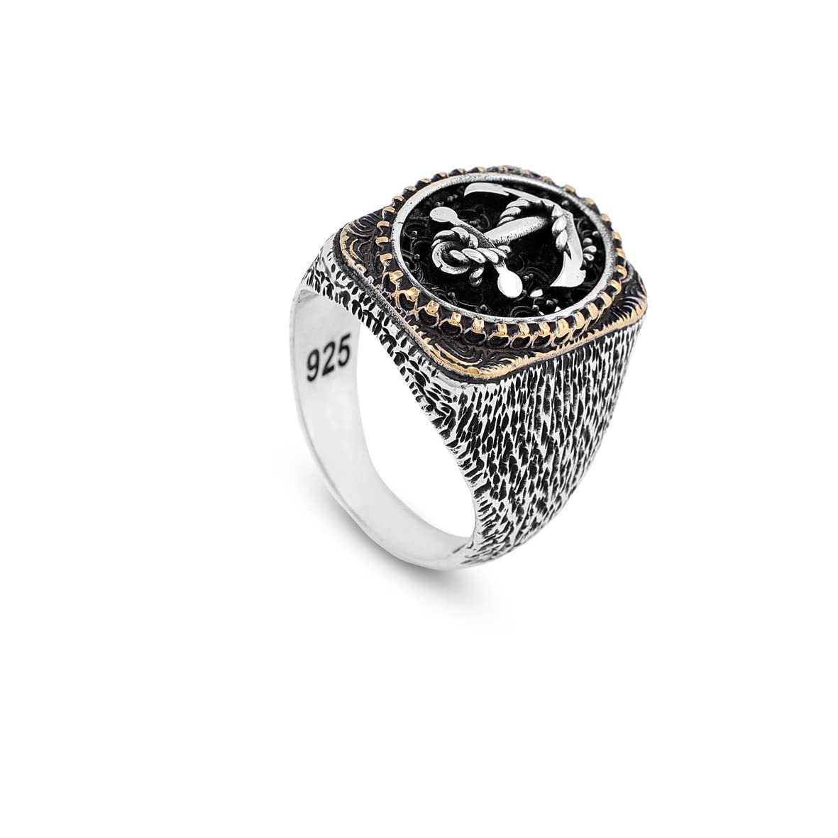 925K Sterling Silver Anchor Ring