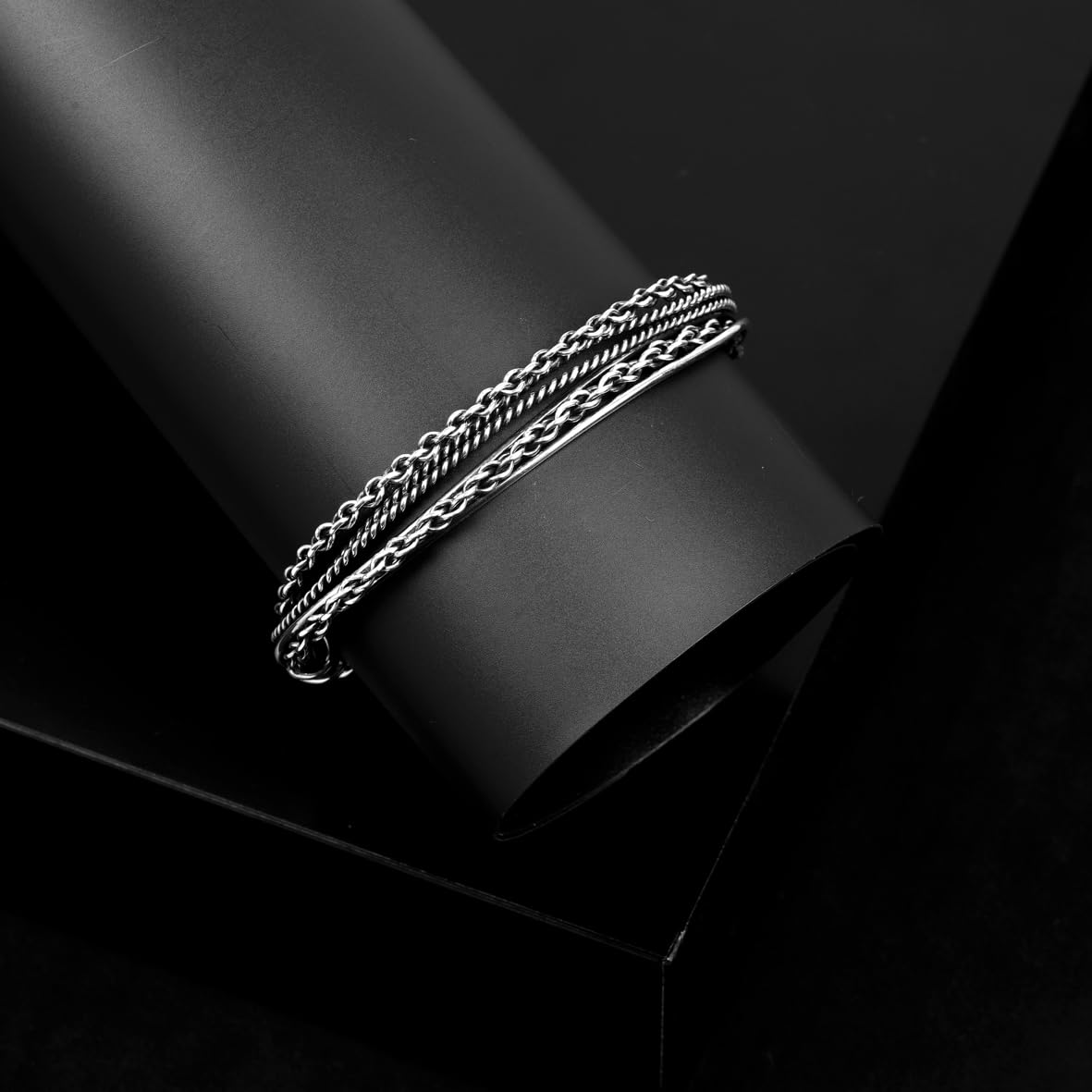 Vintage Handmade Men’s Thick Silver Band Bracelet – Sterling Silver Cuff