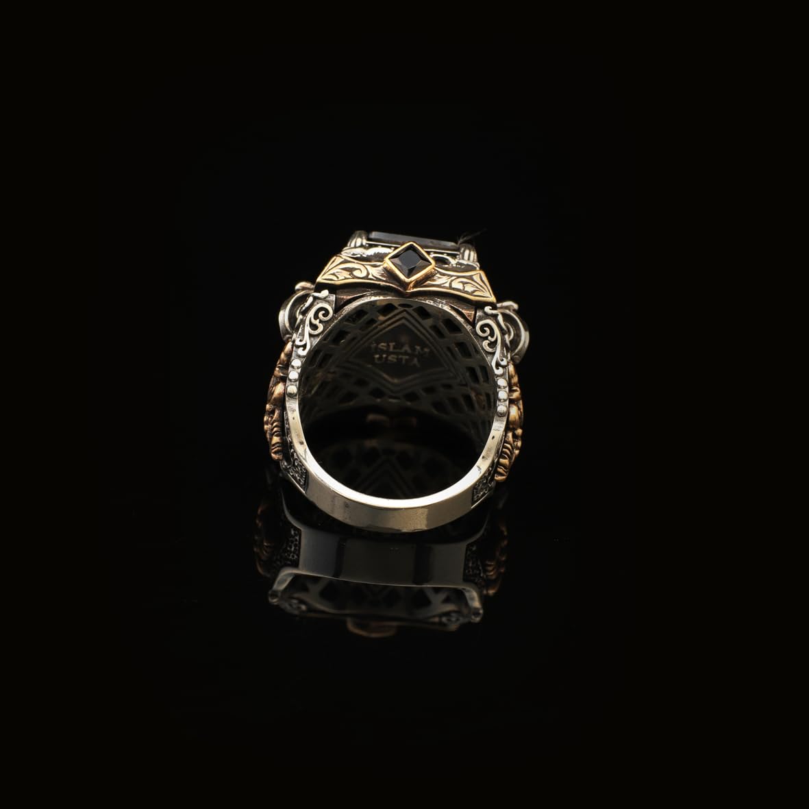 Handmade Onyx Ring Ottoman Vintage Ring Sterling Silver Ring Chunky Silver Ring Large Statement Gemstone Ring Promise Ring for Him