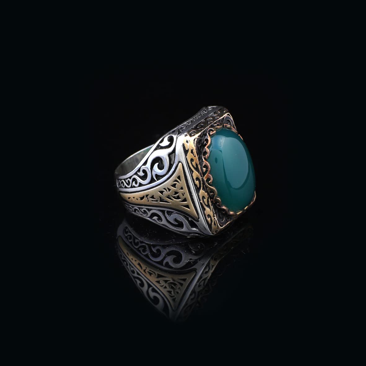925K Sterling Silver Jade Ring