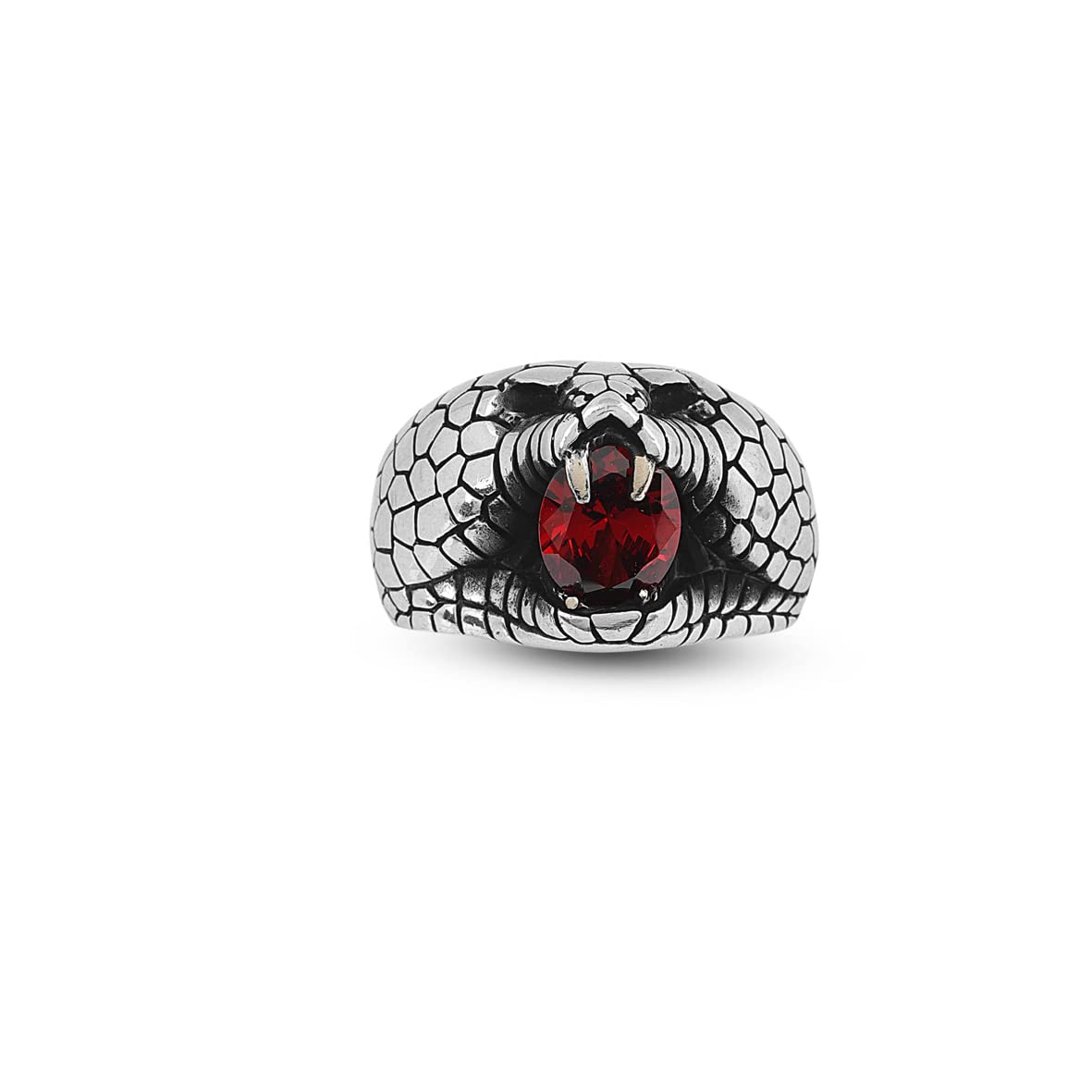 Snake Handmade Sterling Silver Ring For Men