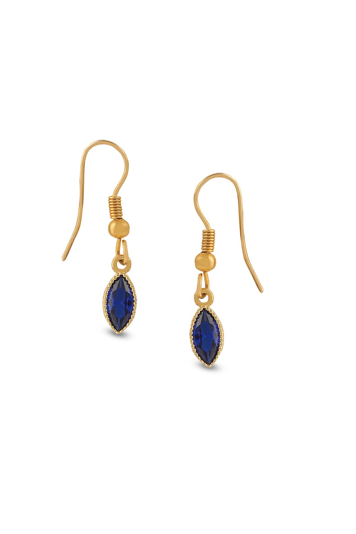 Oval Navy Blue Earrings