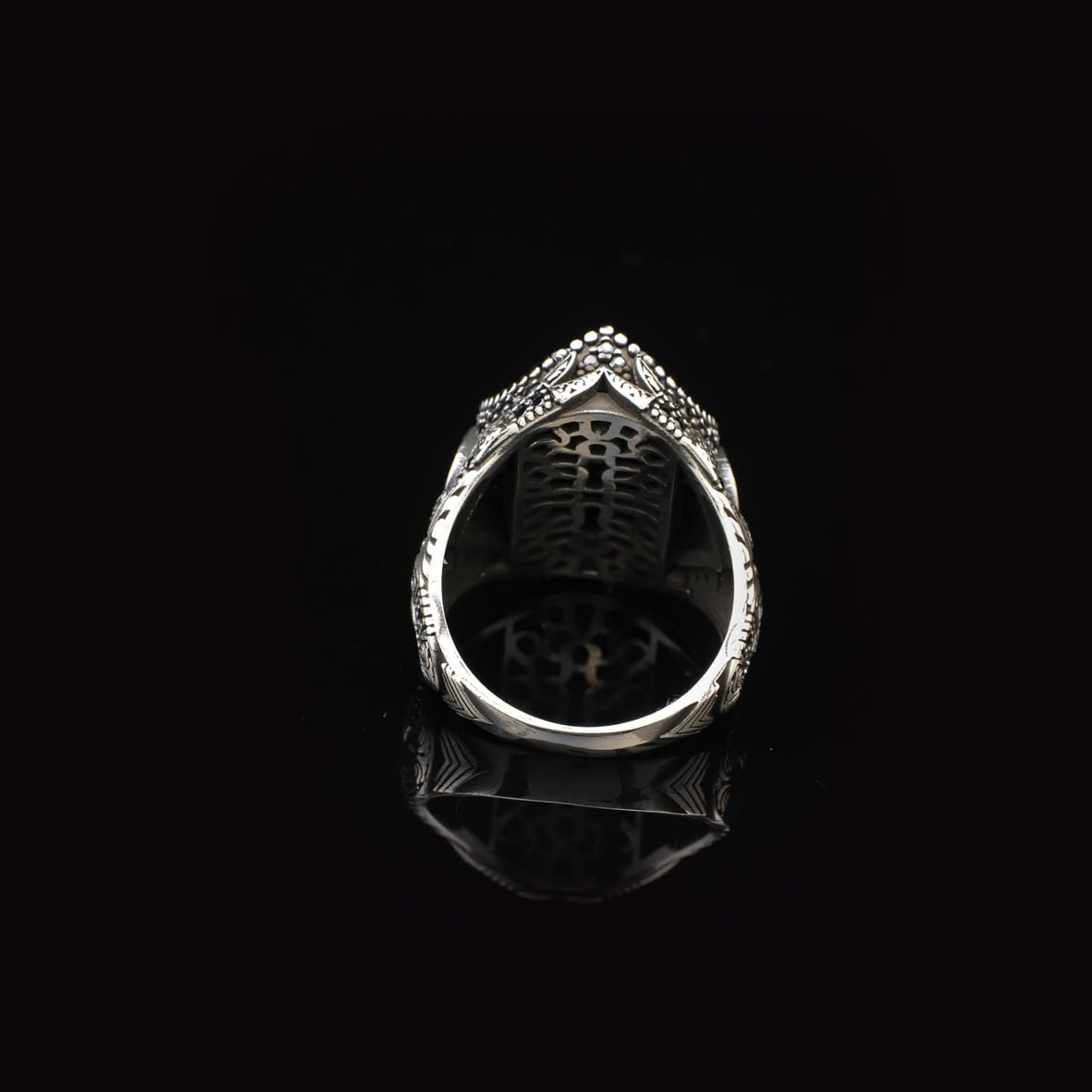 Vintage Ottoman Onyx Ring for Men – Handmade Gemstone Signet in 925 Sterling Silver – Custom Engraving Engagement Ring – Mens Silver Ring with Gift Silver Polishing Cloth