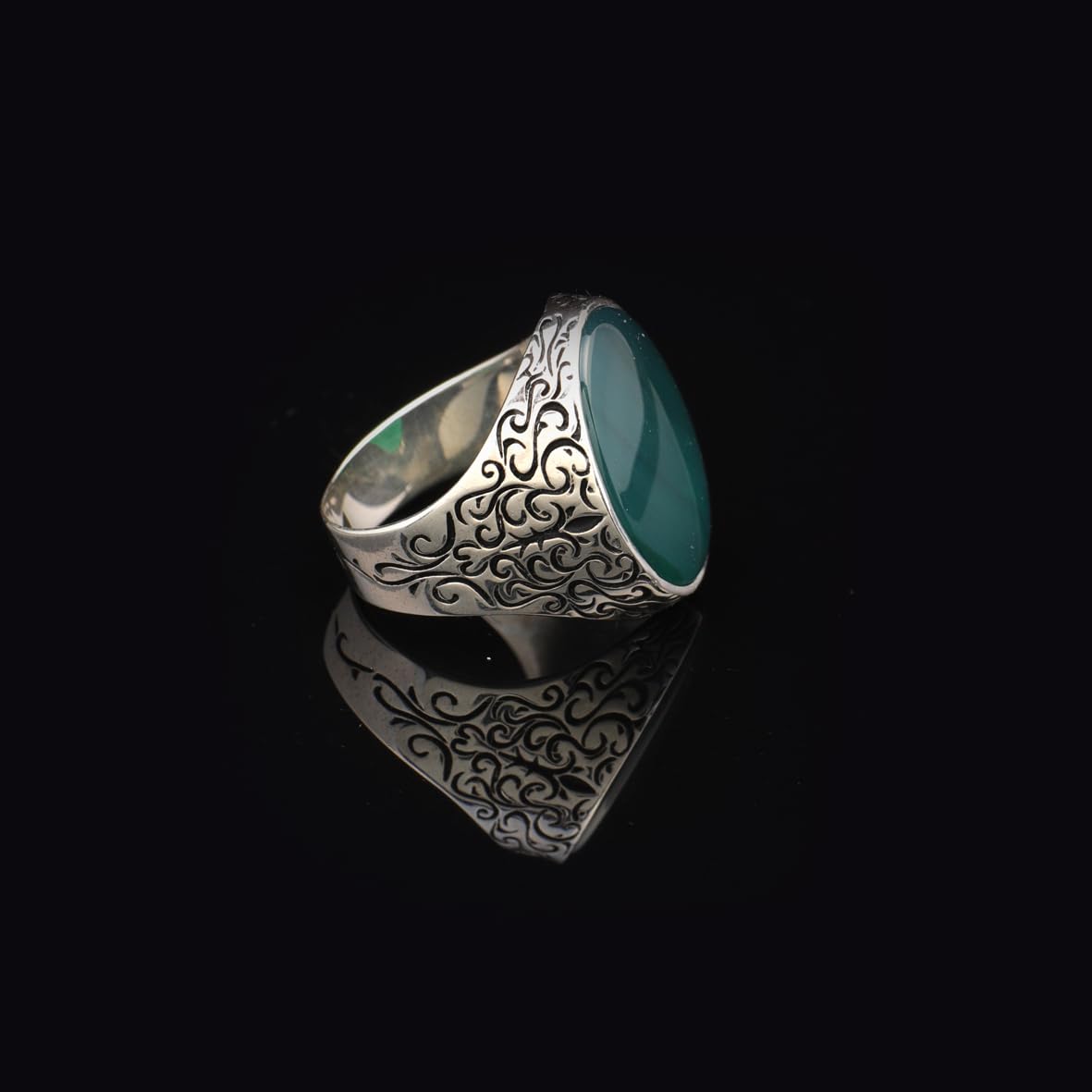 Vintage Jade Ring for Men – Oval Stone