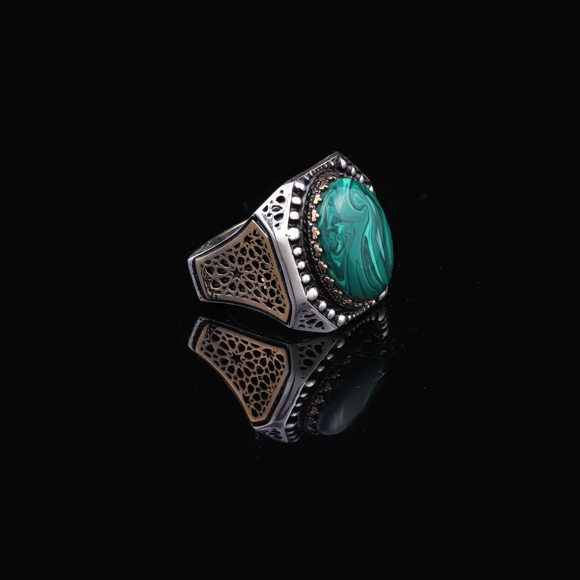 Malachite Ring Men