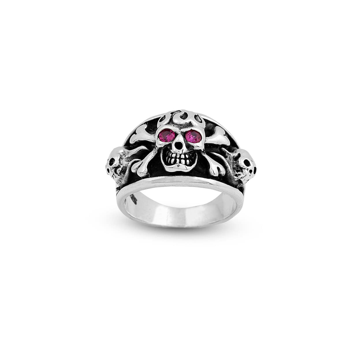Skull Handmade Sterling Silver Men Biker Ring