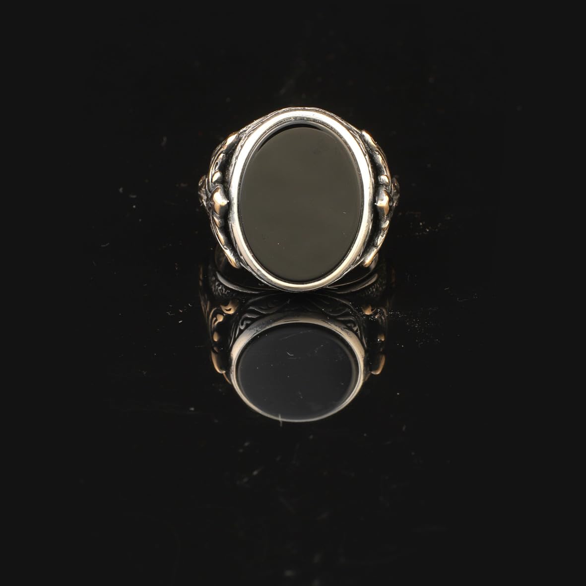 Onyx Ring Signet Ring Ottoman Vintage Ring Sterling Silver Ring Pinky Ring Silver Signet Ring Gemstone Ring Ottoman Statement Ring Vintage Ring