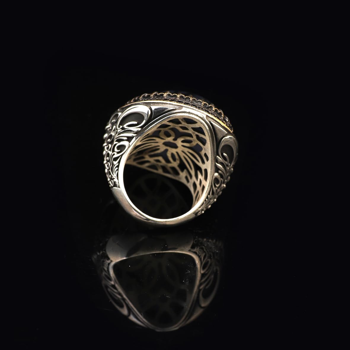 Handmade Yemen Agate Ring Ottoman Style – Large Statement Vintage Gemstone Ring for Men