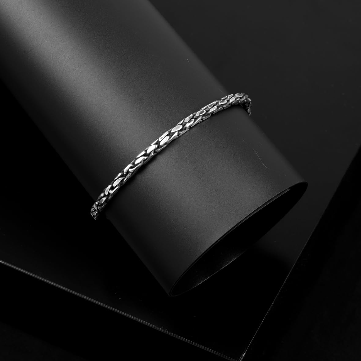 Skull Silver Cuff Bracelet – Handmade Adjustable Thorn Cuff Bracelet for Men