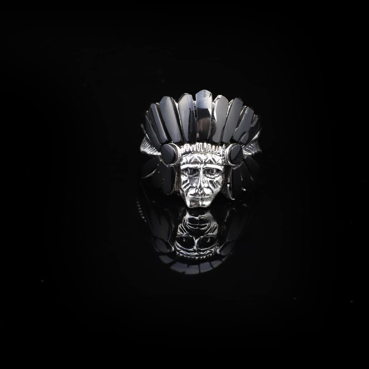 American Indian Chief Handmade Silver Men Ring