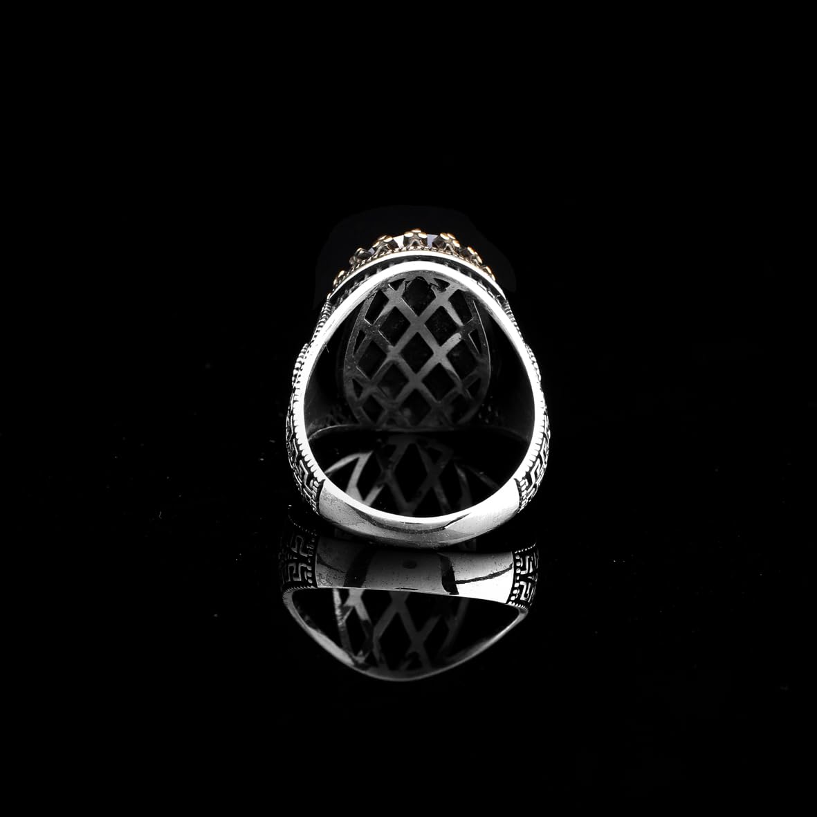 925 Sterling Silver Garnet Ring – Oval Ottoman Gemstone Ring for Men