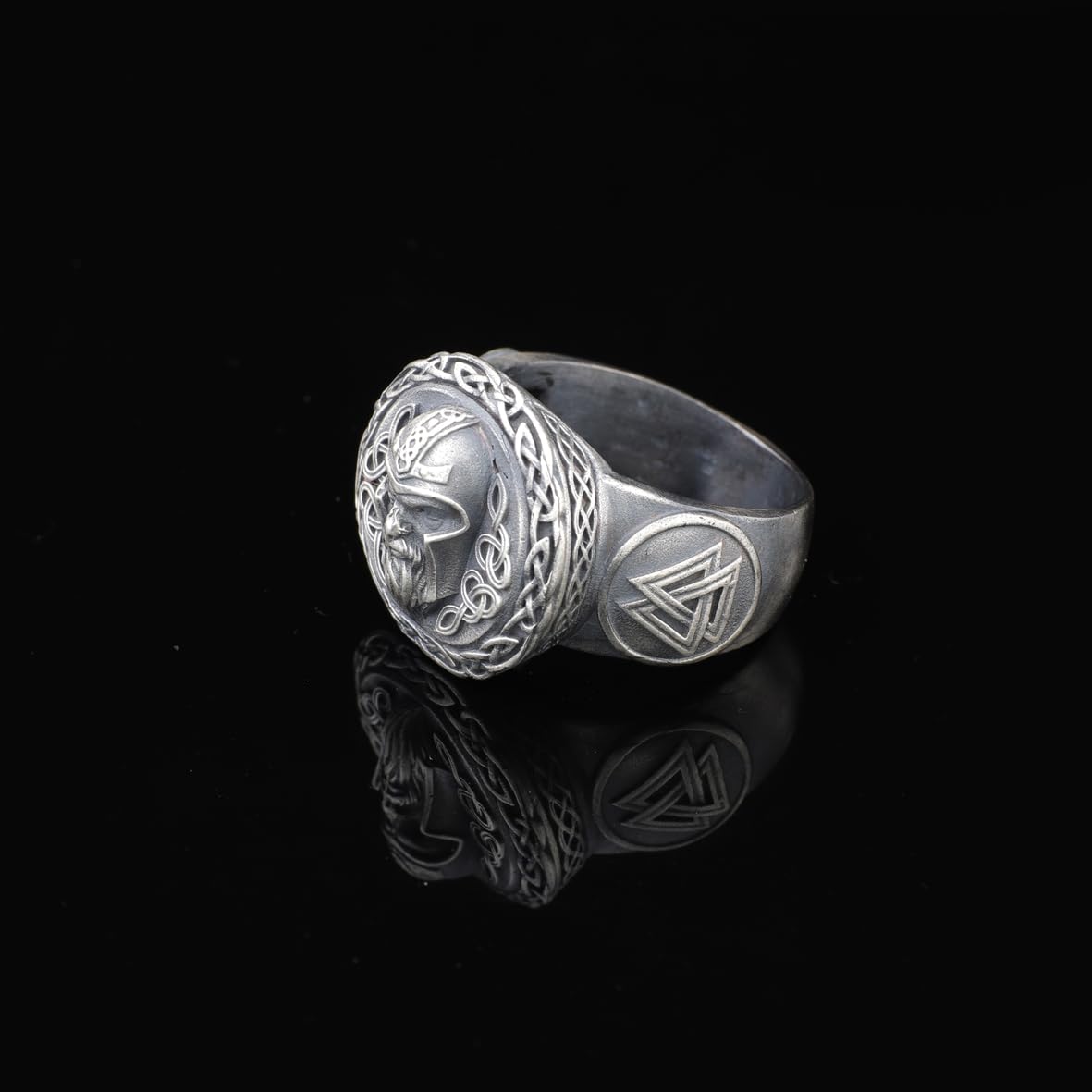 Handmade 925 Sterling Silver Viking Signet Ring - Men's Jewelry with Norse Design