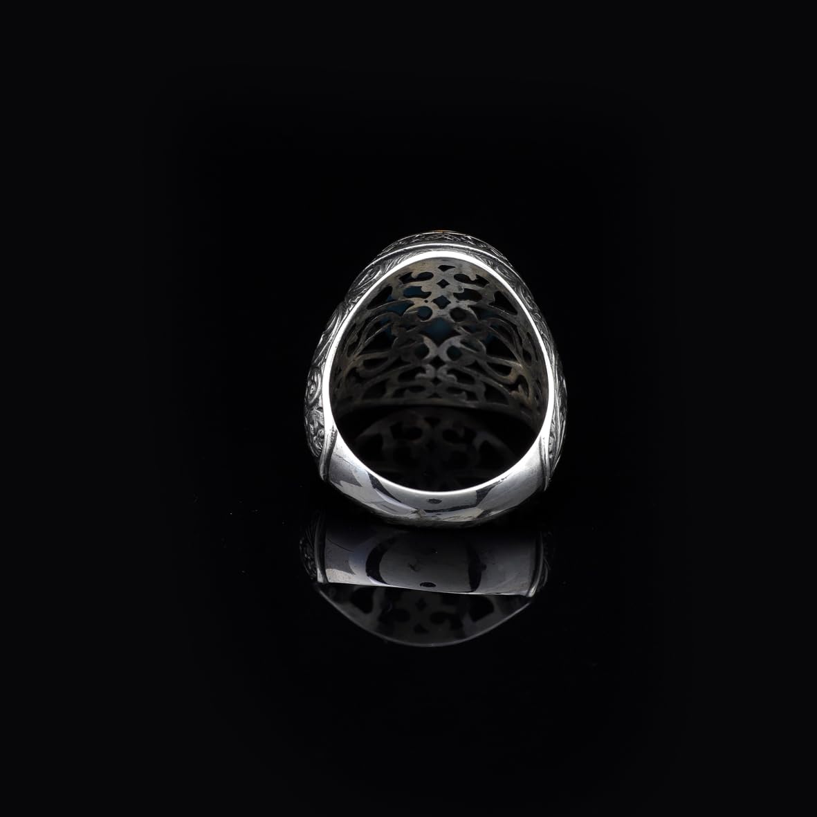 Handmade Genuine Men's Turquoise Ring - 925 Sterling Silver Gemstone Jewelry with Silver Polishing Cloth Gift