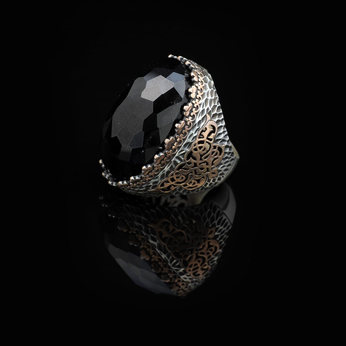 Men's 925 Sterling Silver Black Onyx Ring