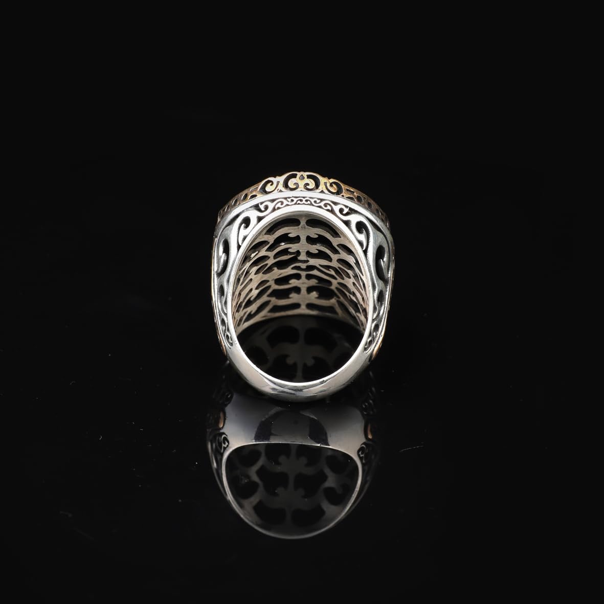 Onyx Ring, Oval Stone, Large Ring, Gemstone Ring, Ottoman, Men Vintage, Handmade, 925 Sterling Silver Rings for Men, Silver Polishing Cloth