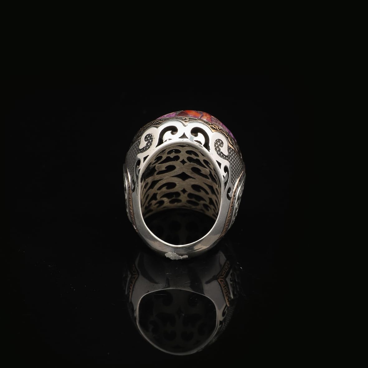 Special Turquoise Stone Ring – Large Oval Stone in Polished 925 Sterling Silver