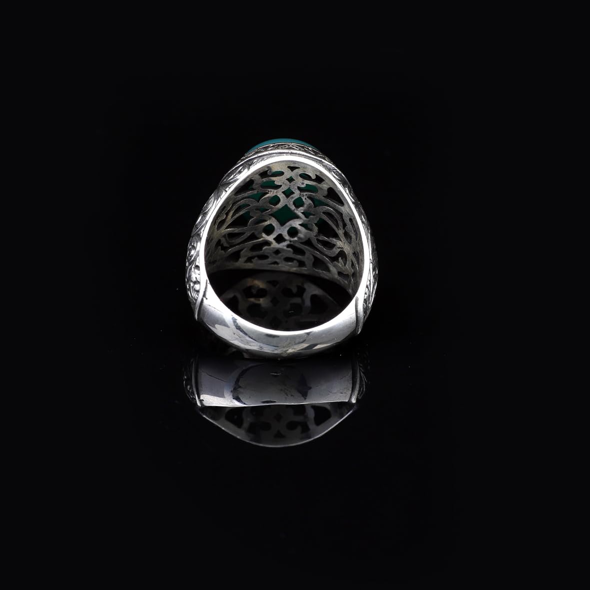 Handmade Jade Men's Ring - 925 Sterling Silver Gemstone Jewelry with Silver Polishing Cloth Gift - Jade Ring for Men