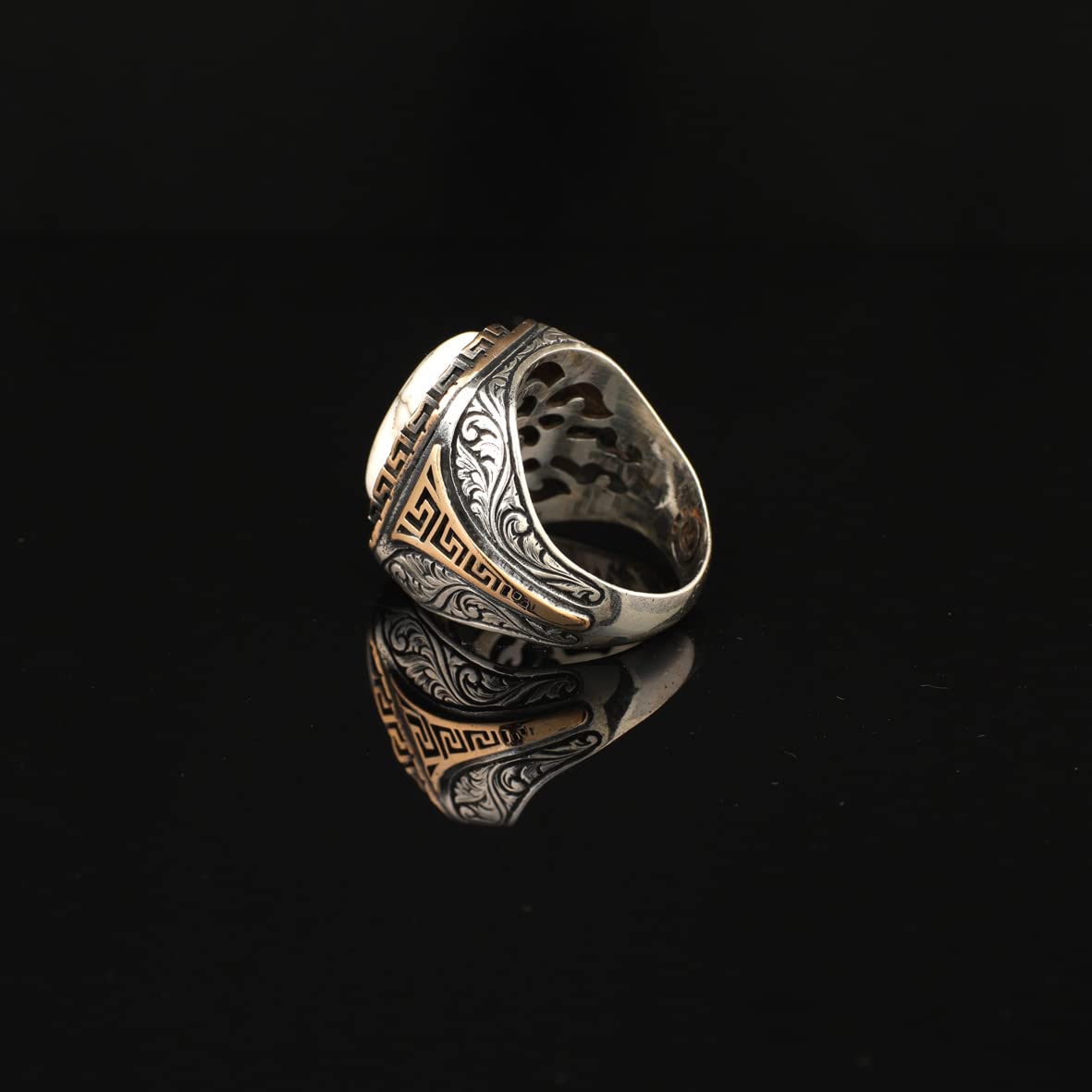 Turquoise Stone Men Silver Ring