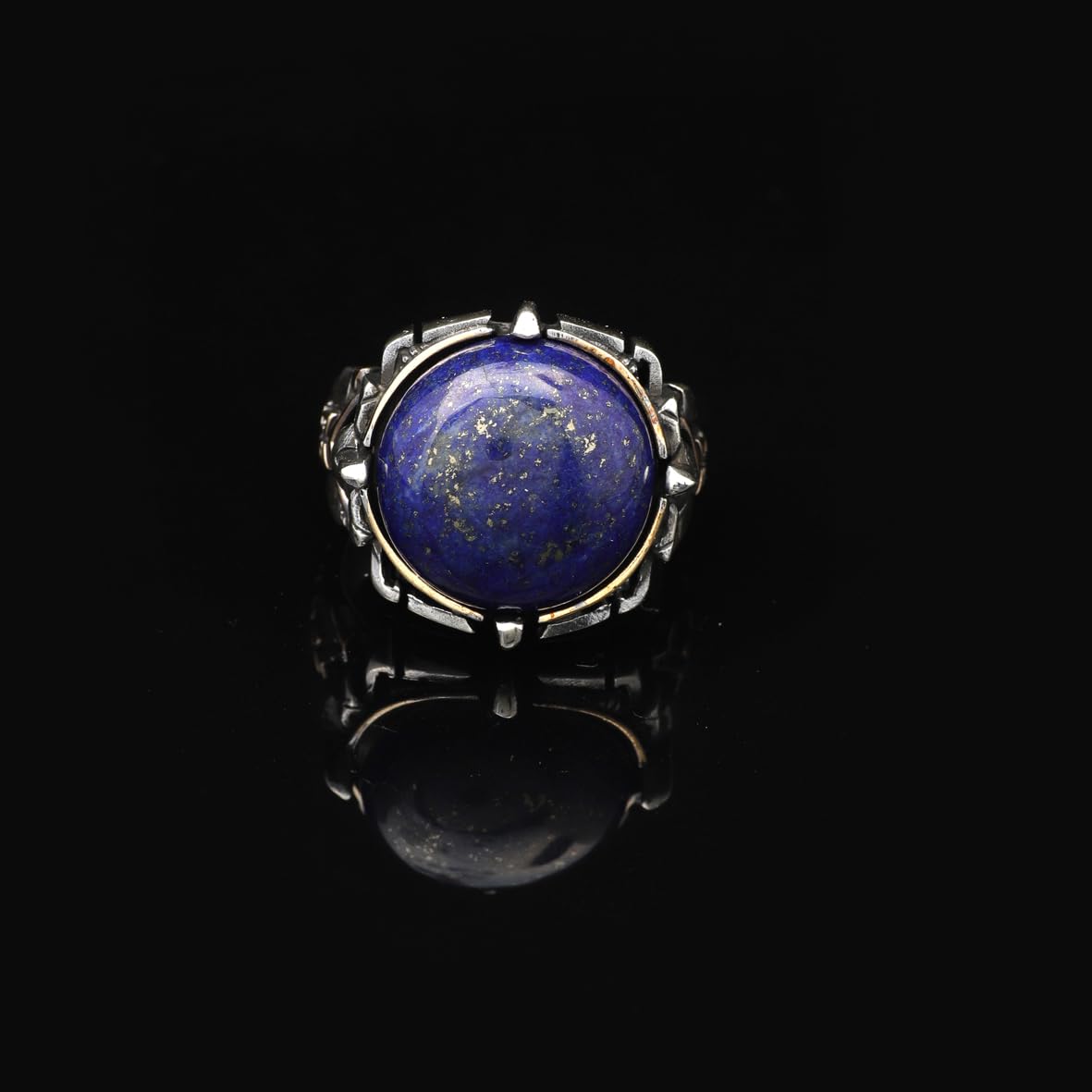 925 Sterling Silver Rings for Men - Lapis Lazuli Men's Ring