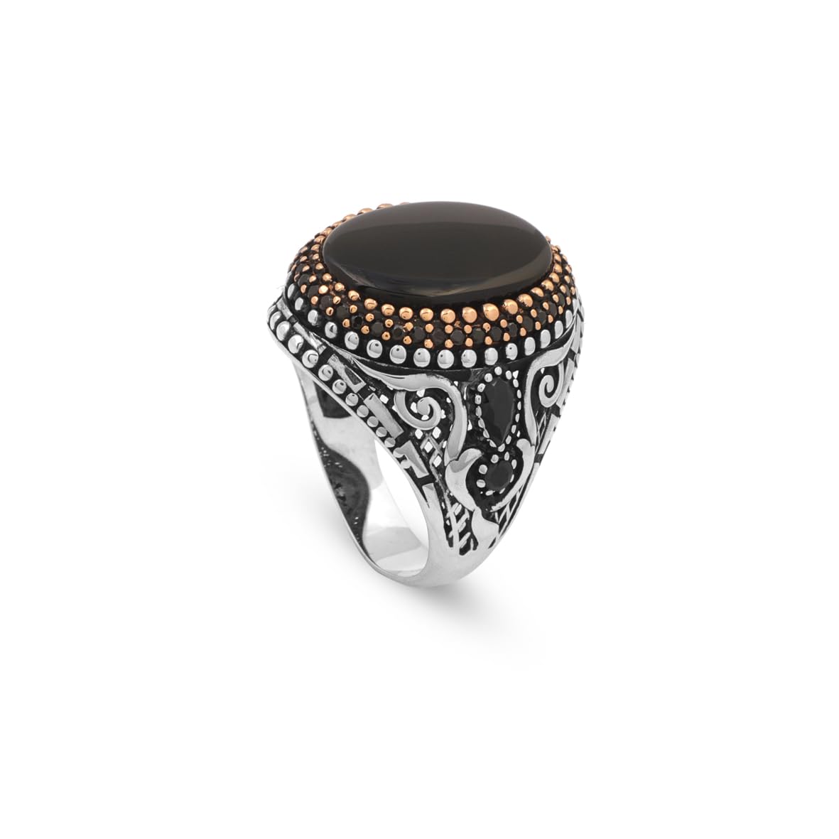 Onyx Ring Signet Ring Ottoman Vintage 925 Sterling Silver Ring Promise Ring for Him Engagement Ring Gemstone Ring Gift for Husband Unique Design