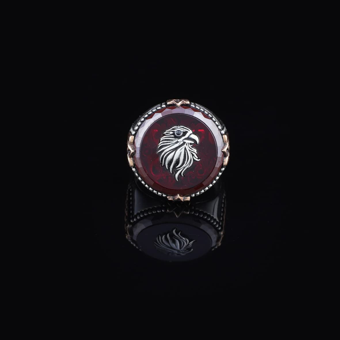 925K Sterling Silver Ruby Ring Men
