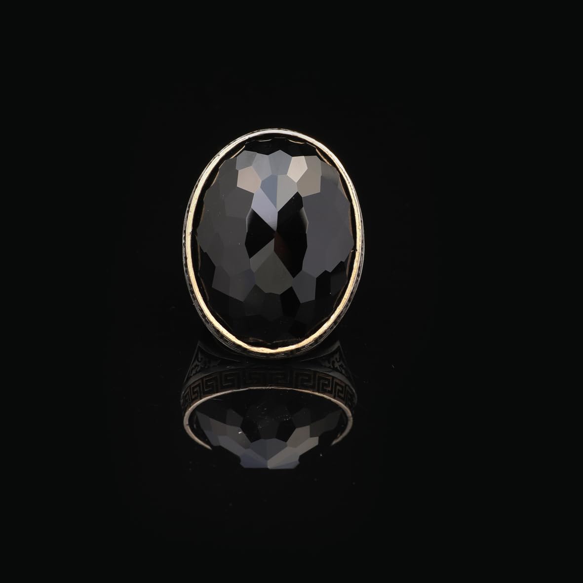 Handmade Black Onyx Ring for Men – Large Oval Stone in Vintage 925 Sterling Silver