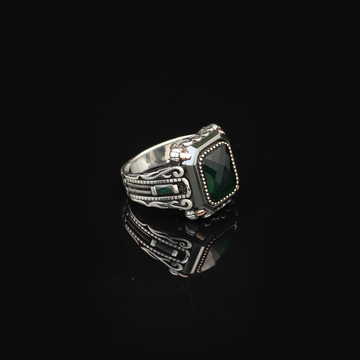 Vintage Emerald Ring for Men