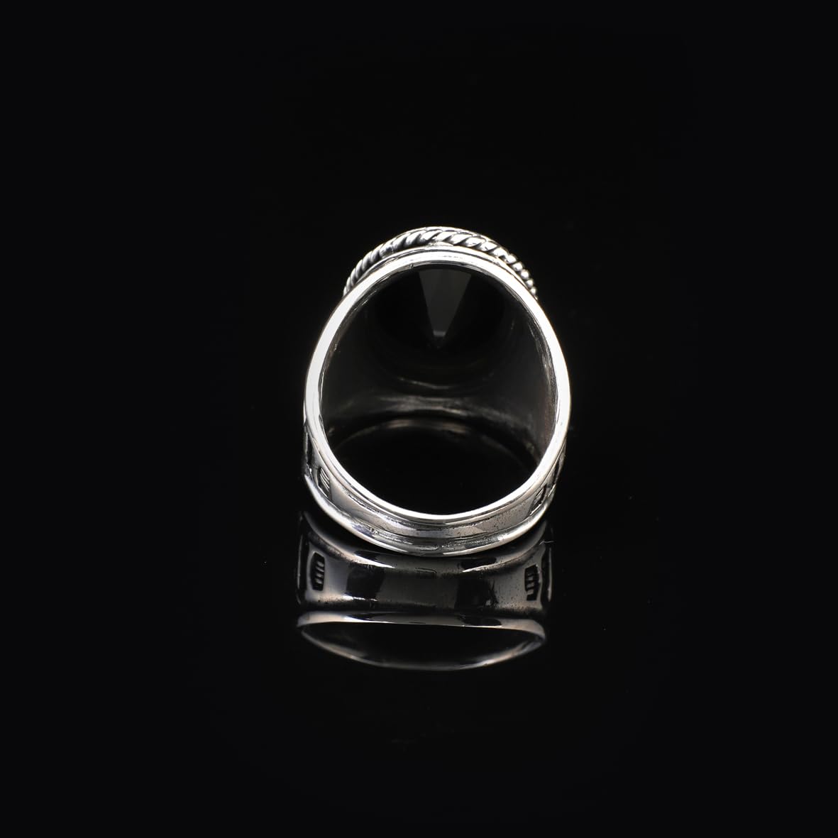 Handmade Onyx Gemstone Oval Stone Engagement Ring for Men Vintage 925 Sterling Silver
