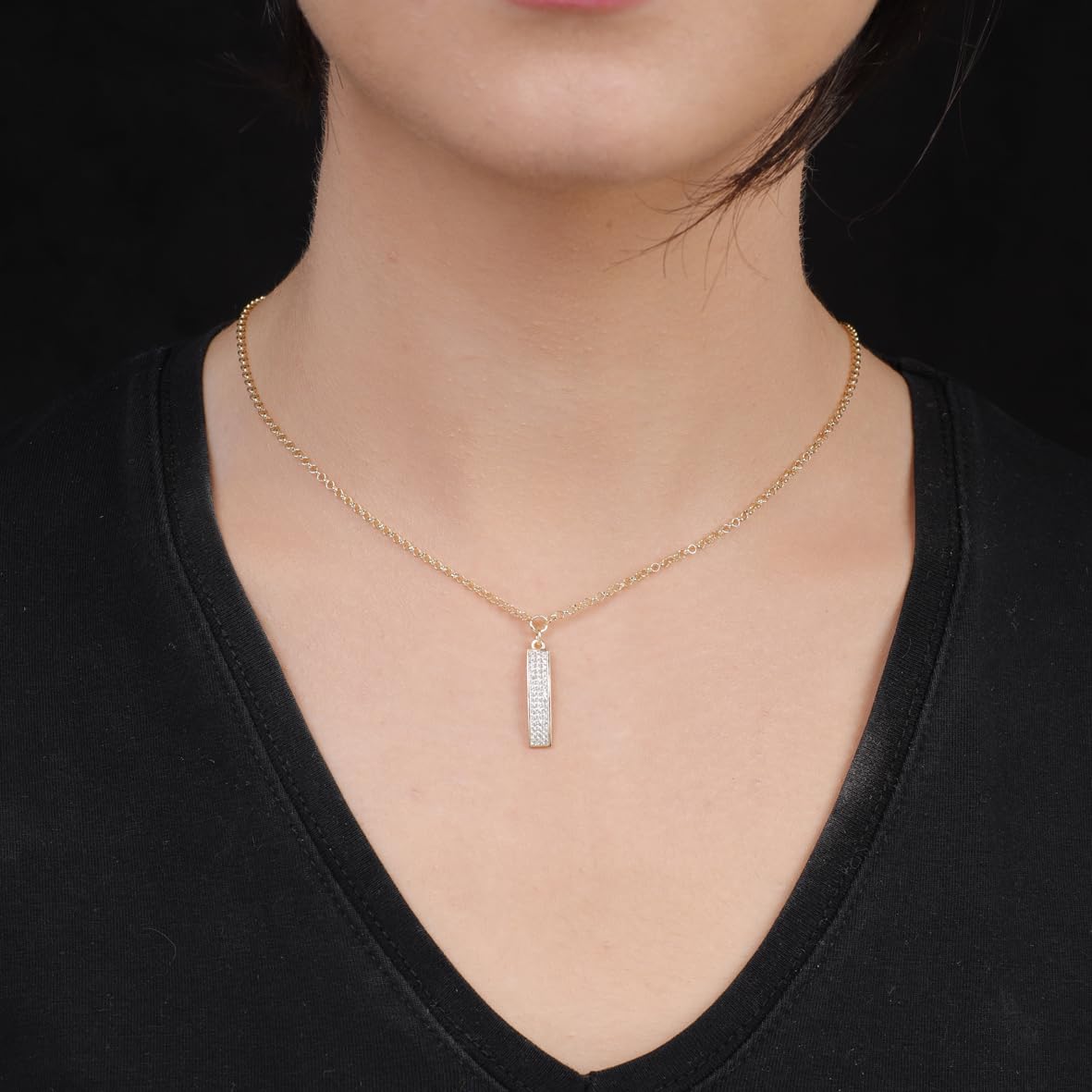 Gold Plated Necklace with Sterling Silver Chain - Dainty Gold Necklace for Aesthetic Appeal - Dainty Gold Necklace for Women - Birthday Gifts for Women