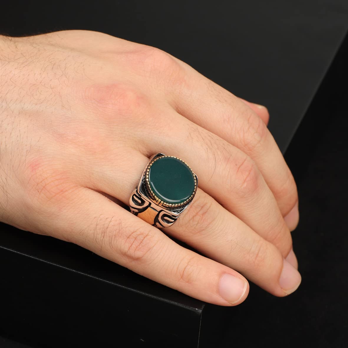 925K Sterling Silver Jade Ring