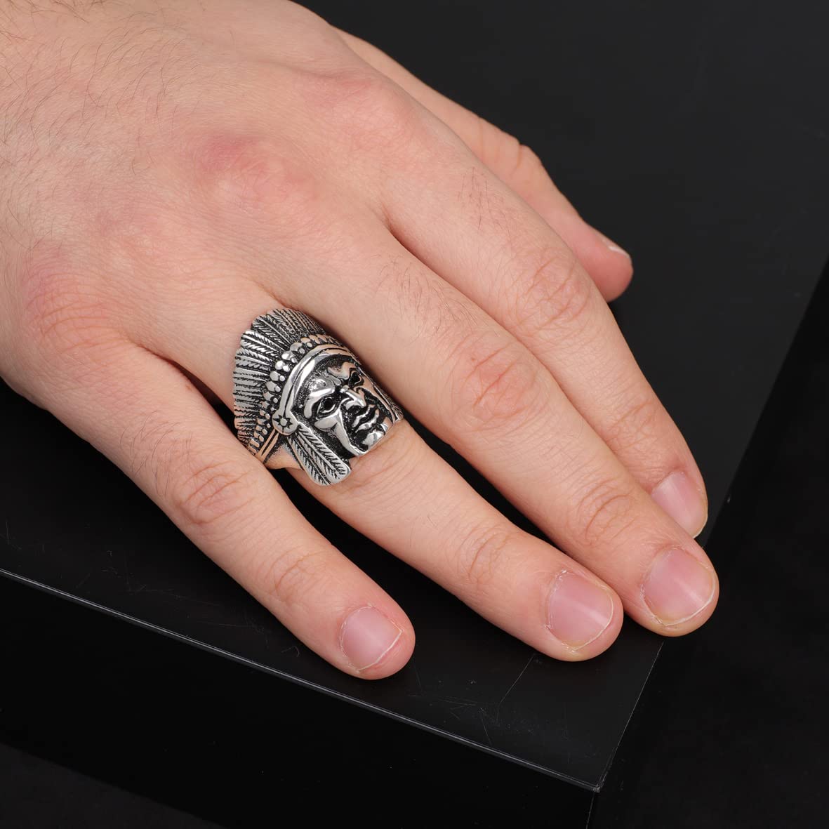 American Indian Chief Handmade Silver Men Ring