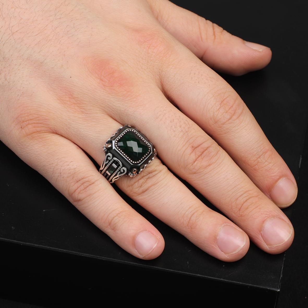 Vintage Emerald Ring for Men