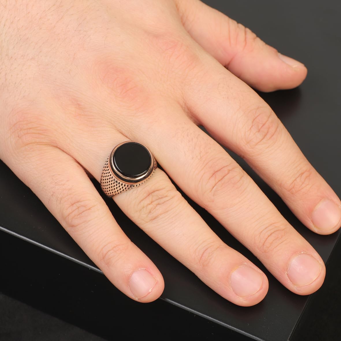 Onyx Ring Signet Ring Pinky Ring Ottoman Vintage 925 Sterling Silver Ring Promise Ring for Him Engagement Ring Gemstone Ring Gift for Husband Handmade