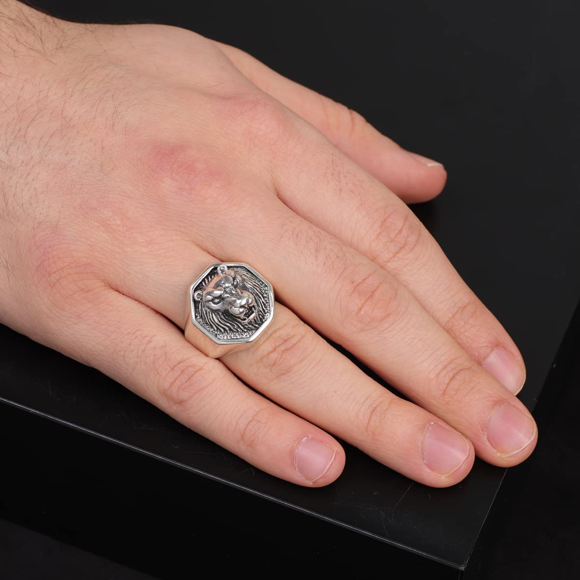 925K Sterling Silver Lion Ring