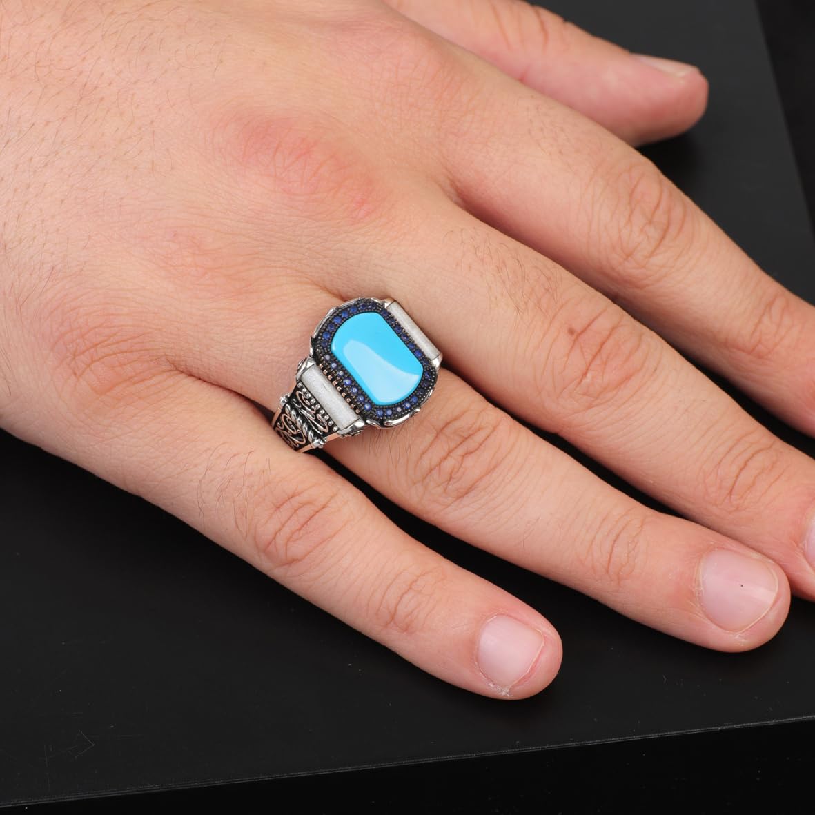 Men's Turquoise Signet Ring