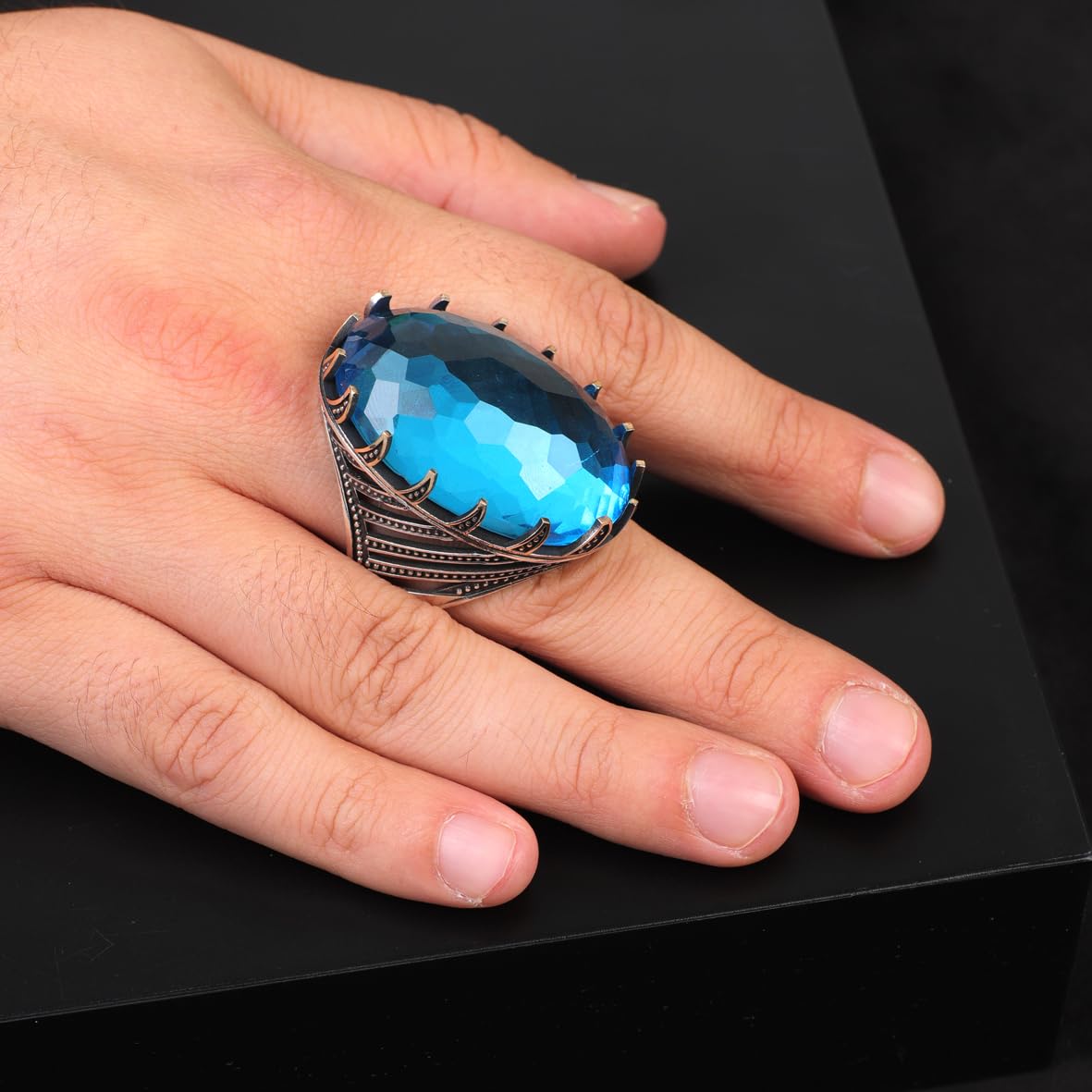 Aquamarine Ring for Men