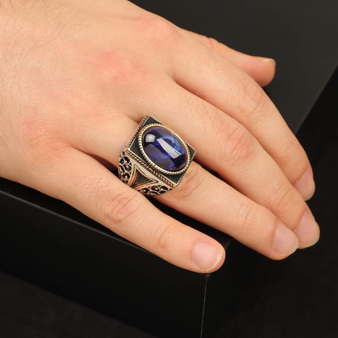 Blue Sapphire Ring Mens