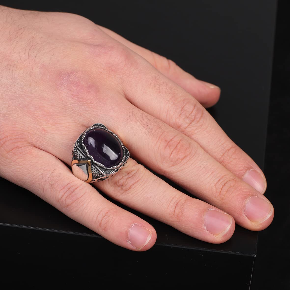 925K Sterling Silver Purple Sapphire Ring