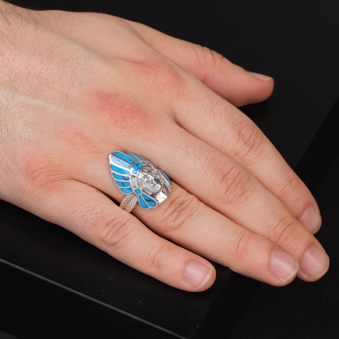 American Indian Chief Handmade Silver Men Ring