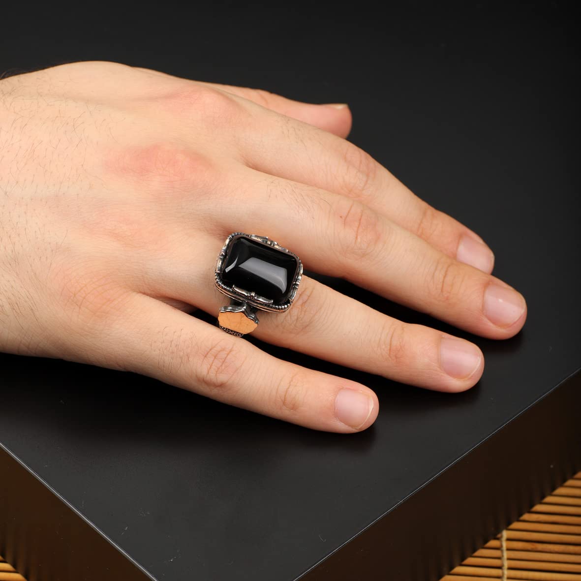 925K Sterling Silver Onyx Ring