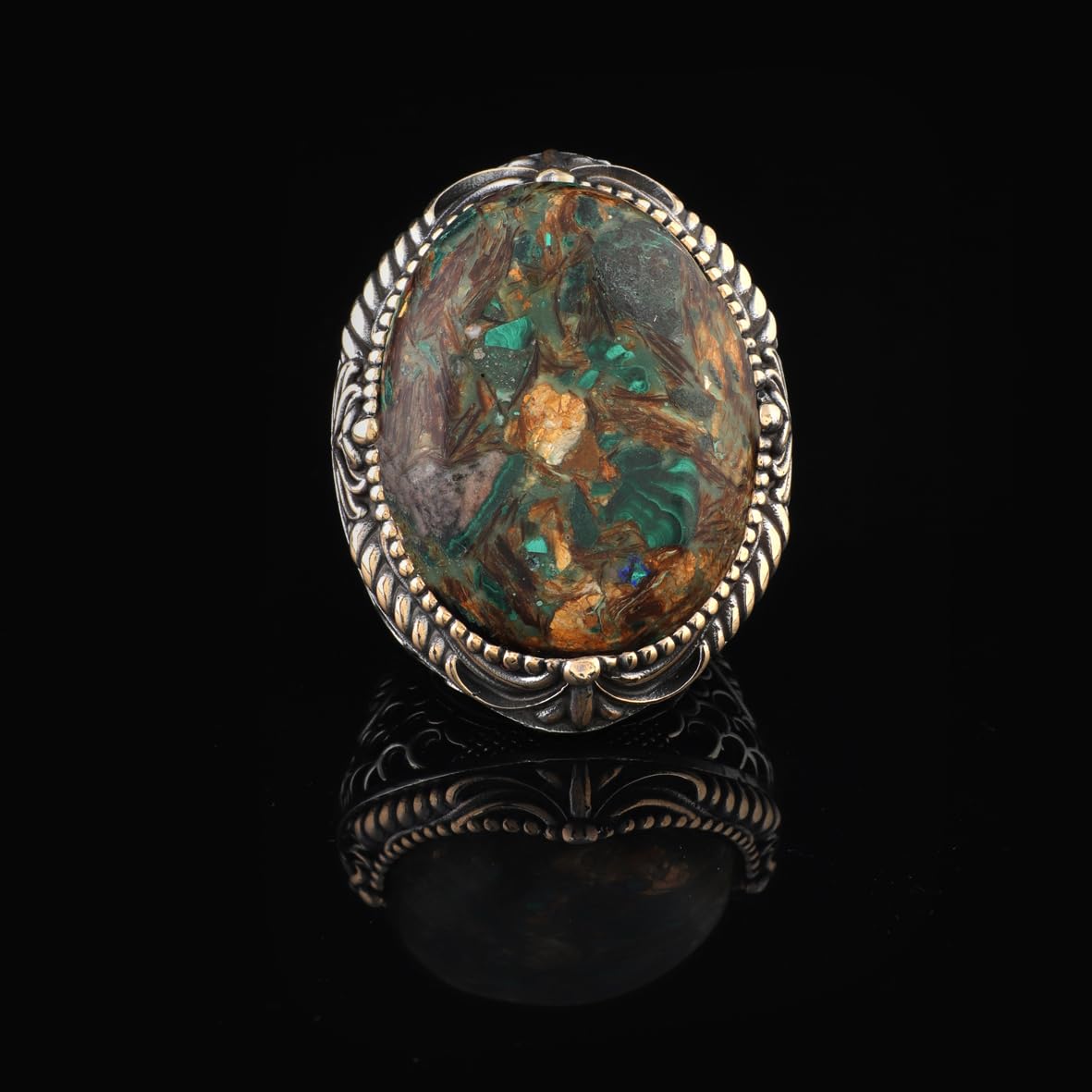 Special Turquoise Ring - Chunky Silver Ring