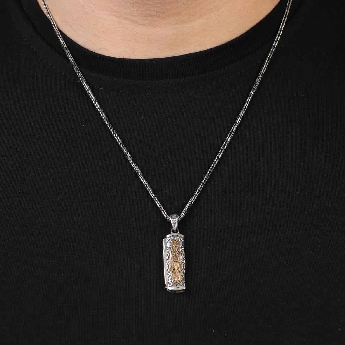 Polished Barber - Comb Necklace in Sterling Silver - Men's Gothic Biker Pendant with Silver Chain & Cleaning Cloth Gift