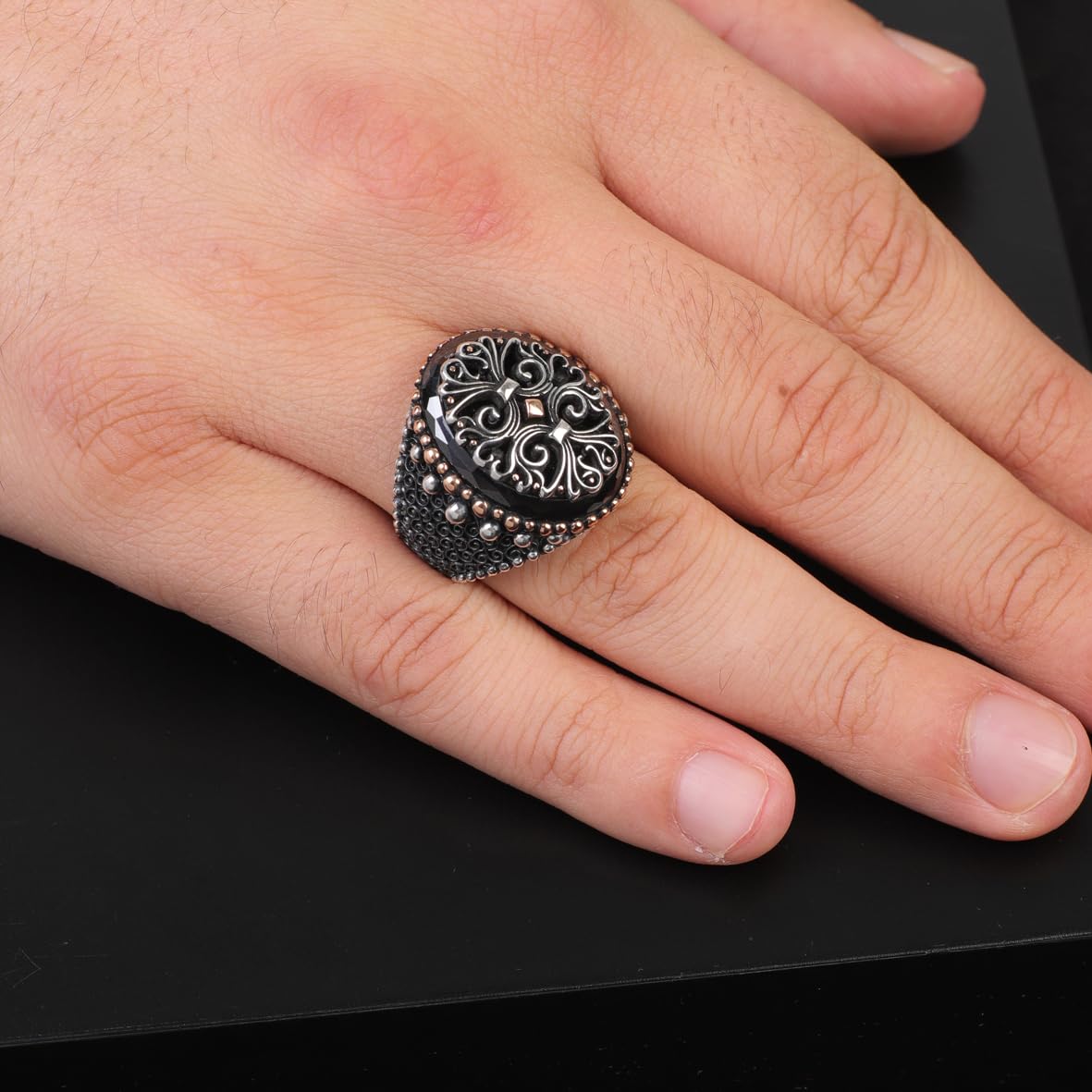 Handmade Black Onyx Signet Ring