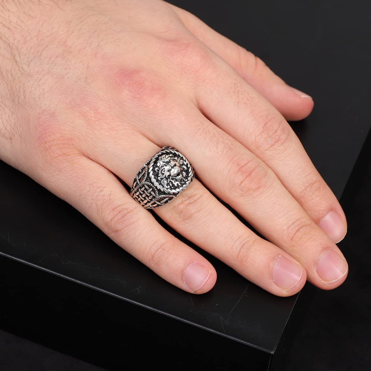 925K Sterling Silver Lion Ring
