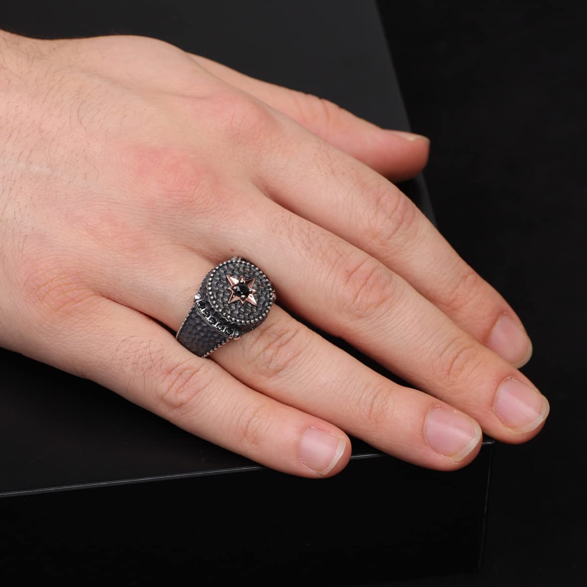 925K Sterling Silver Compass Ring