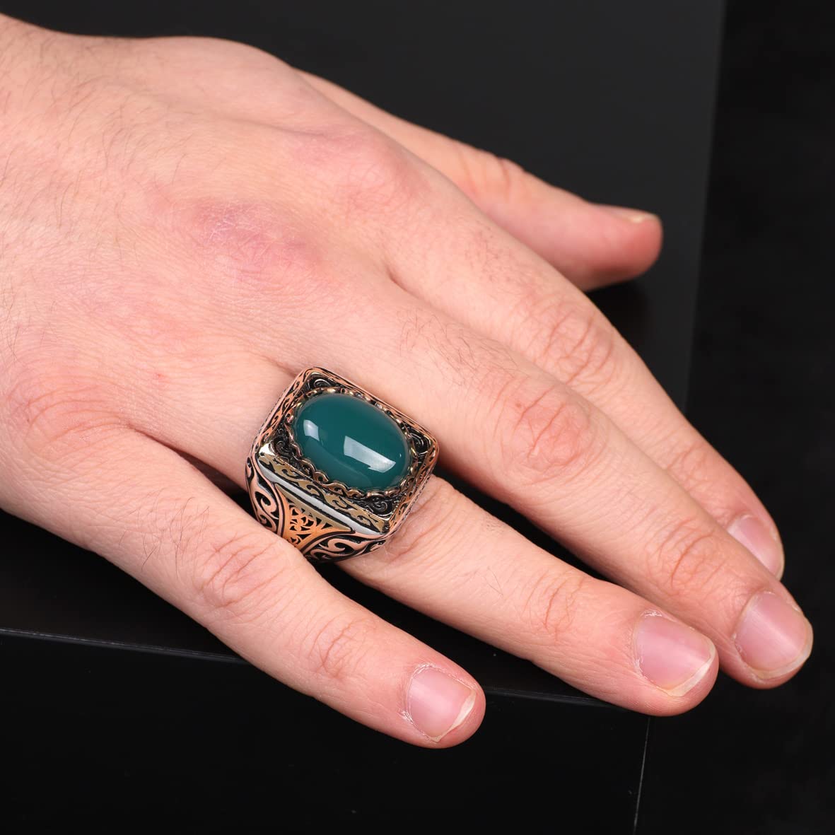 925K Sterling Silver Jade Ring